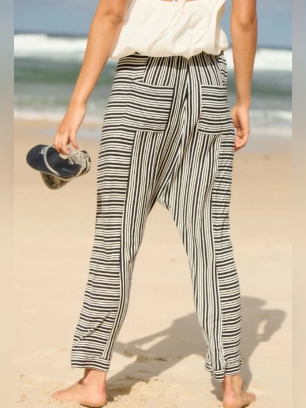 NWT FREE PEOPLE HOLTEN COTTON-JERSEY HAREM PANTS